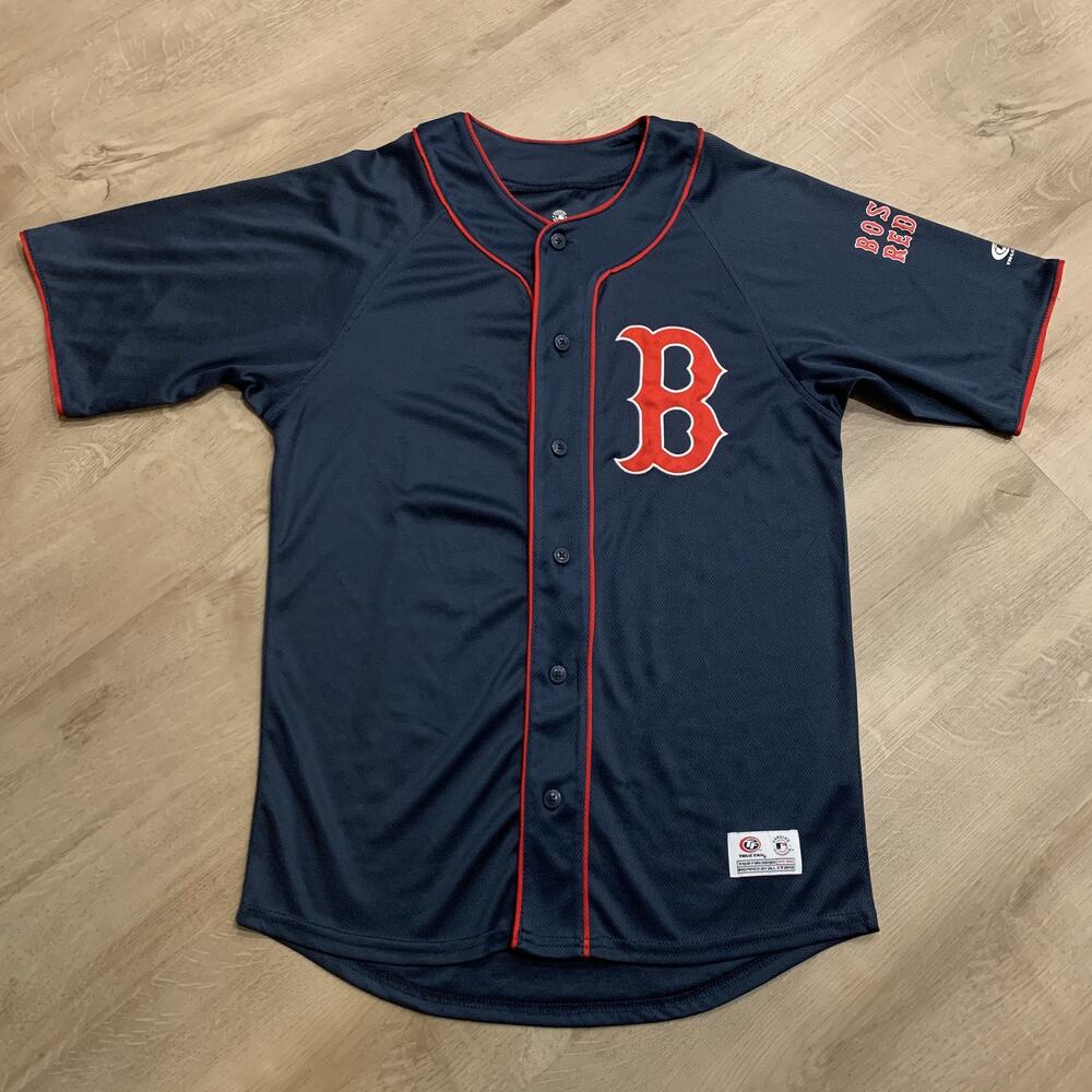 MLB True Fan Boston Red Sox Baseball Jersey Men's Small S Navy Blue Blank Back